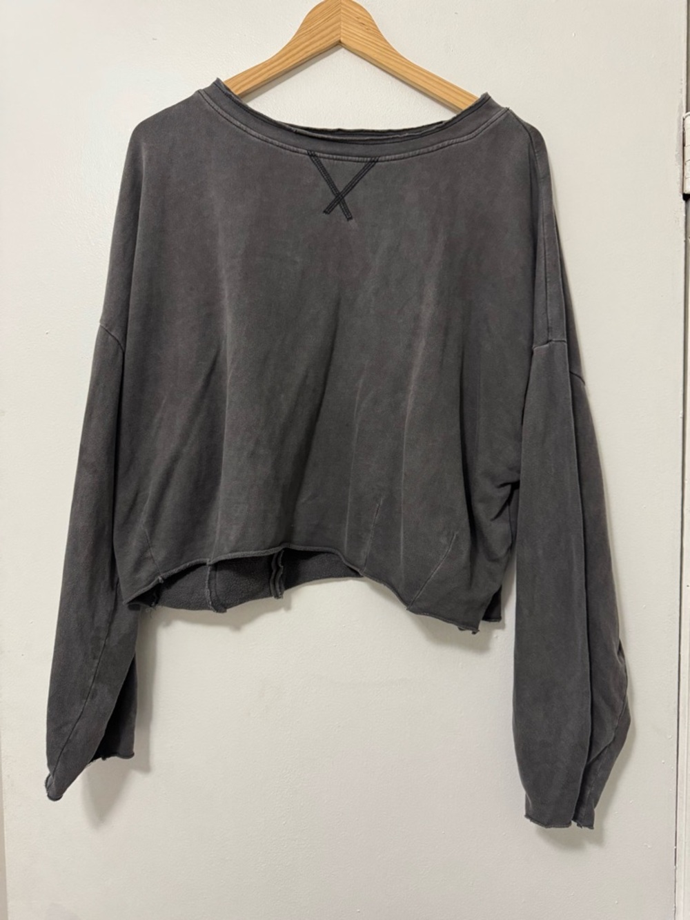 Urban Outfitters LG Washed Charcoal Cropped T-shirt